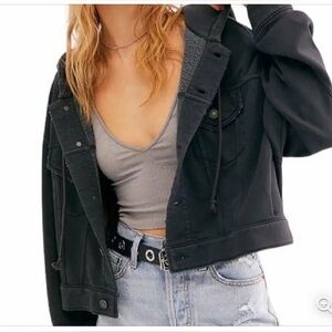 Free People Dreamers Cropped knit jacket